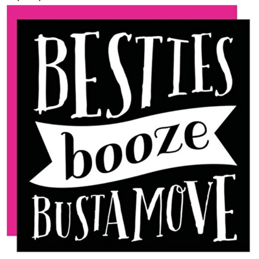 Slant Cocktail Napkins "BESTIES booze BUSTAMOVE", 20 ct
